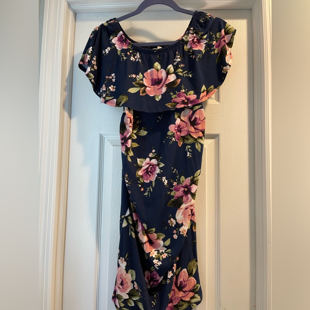 Floral Maternity Stretch Dress - Size Small